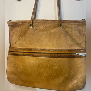 Vintage 1960 Lee Stemer Genuine Leather Saddle Tote Bag